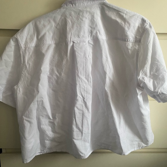 Madewell cropped button-up utility shirt - white - size XS - Picture 7 of 7